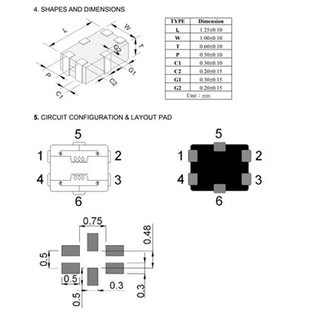 specification of common mode choke mce1012e900fbp