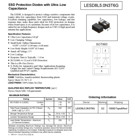 LESD8L5.0N3T6G of Active and Passive Components Examples
