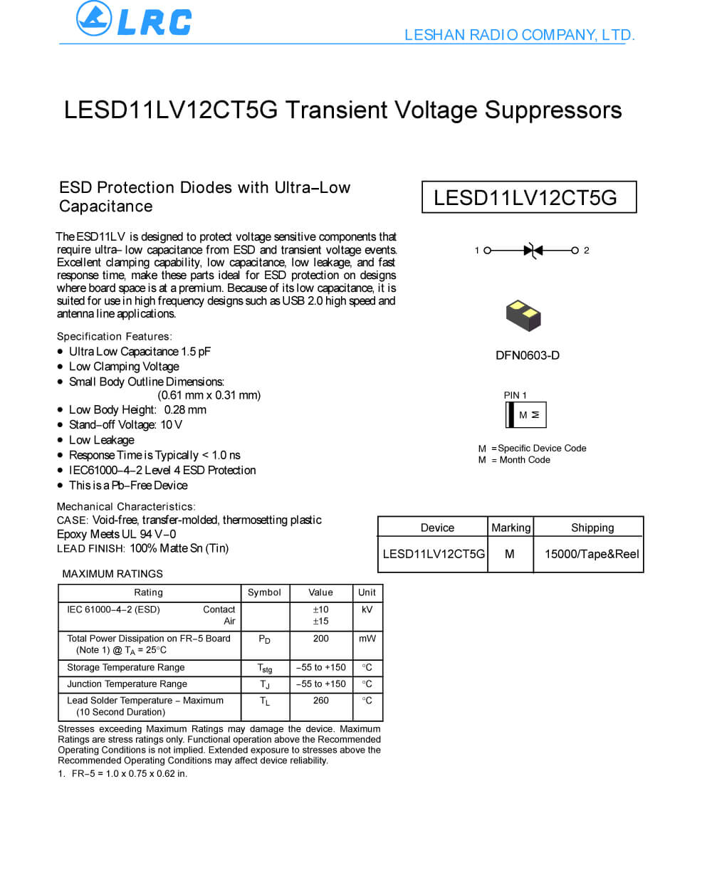 Details Of LESD11LV12CT5G