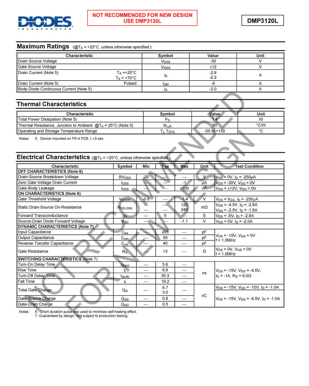 Specifications Of DMP3120L-7