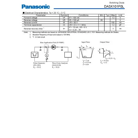 DA3X101F0L of Active Components and Passive Components