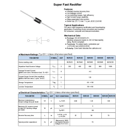 MUR460 of Components of Electric Circuit