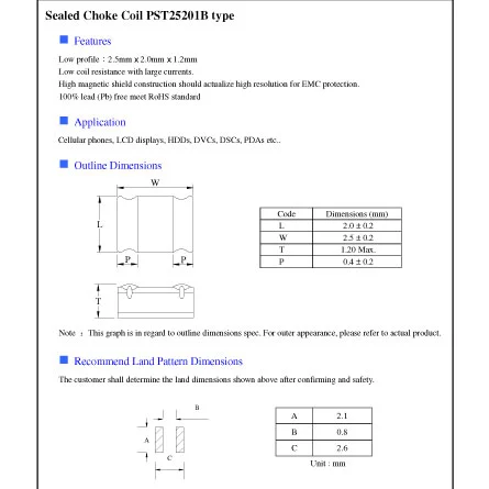 PST25201B-1R0MS of Electronic Component Wholesale