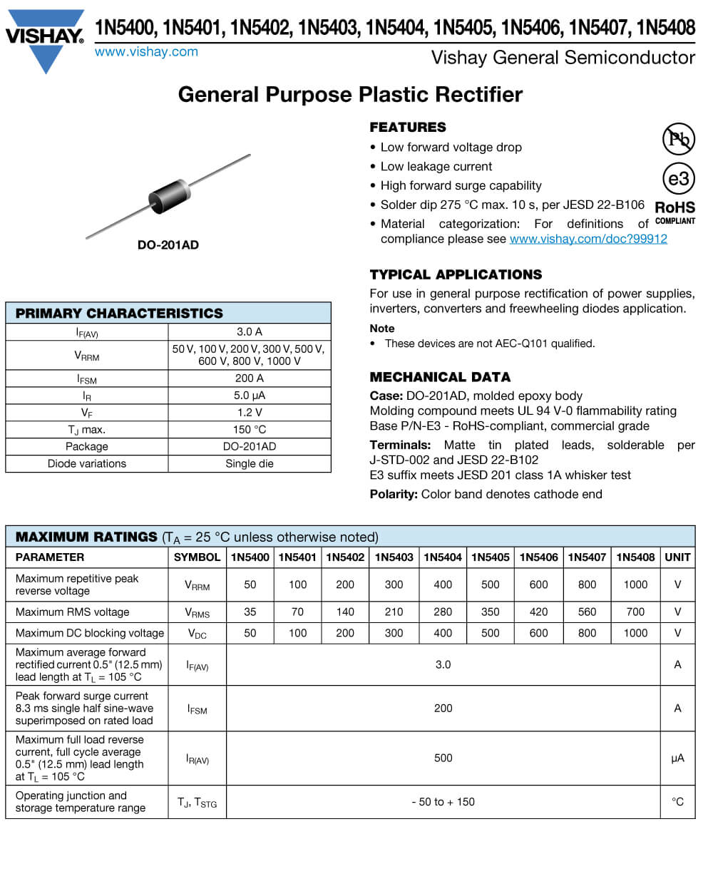 Details Of 1N5408-E3/73