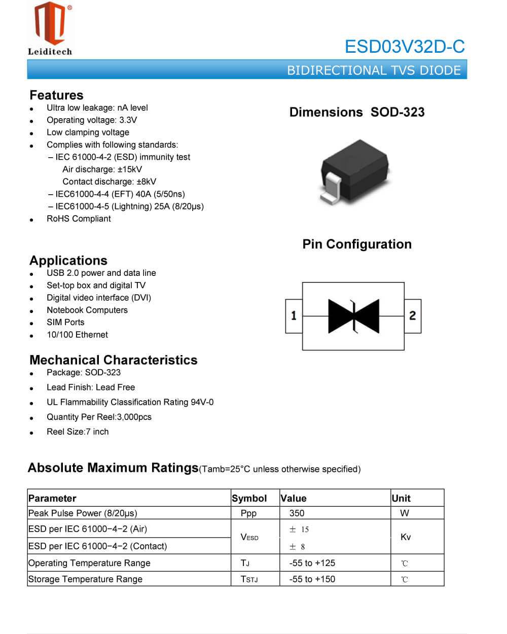 Details Of ESD03V32D-C