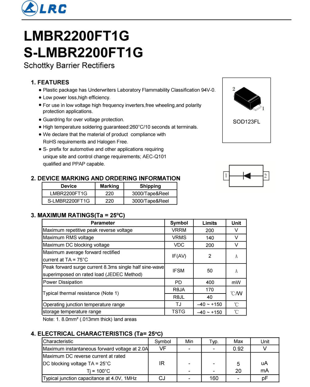 Details Of LMBR2200FT1G