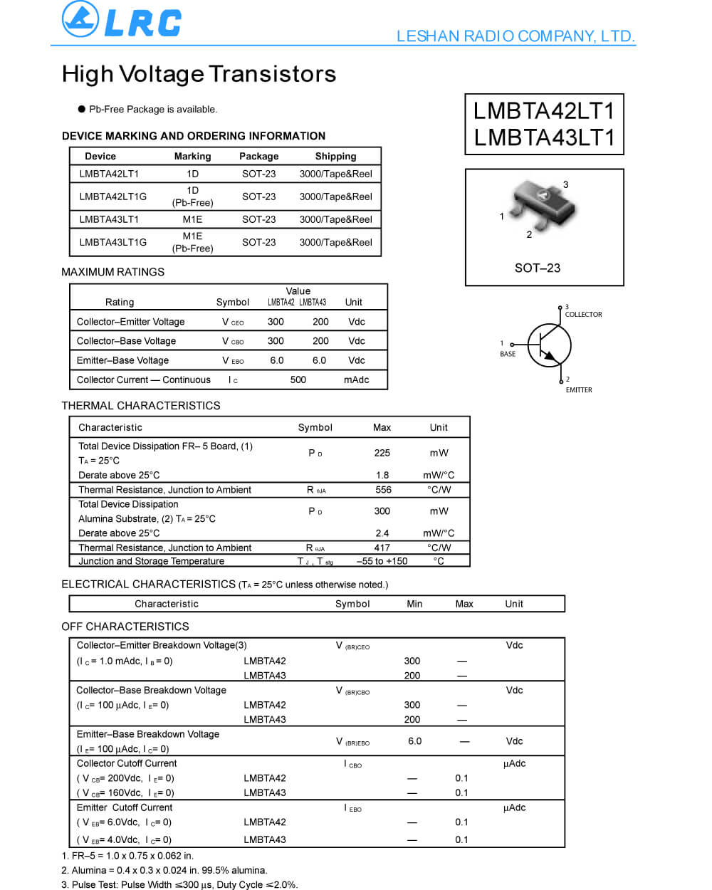 Details Of LMBTA42LT1G