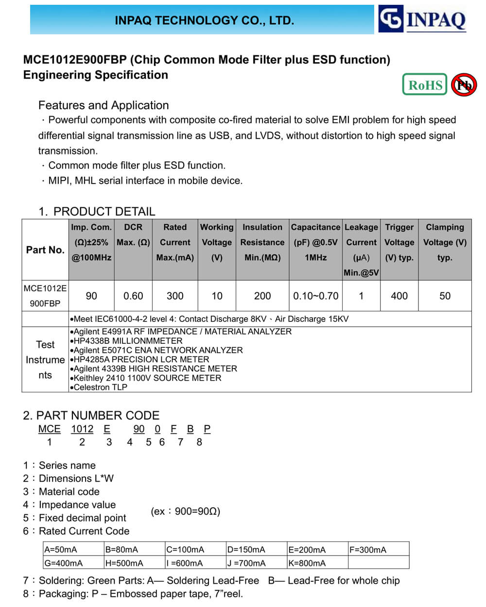 Details Of MCE1012E900FBP