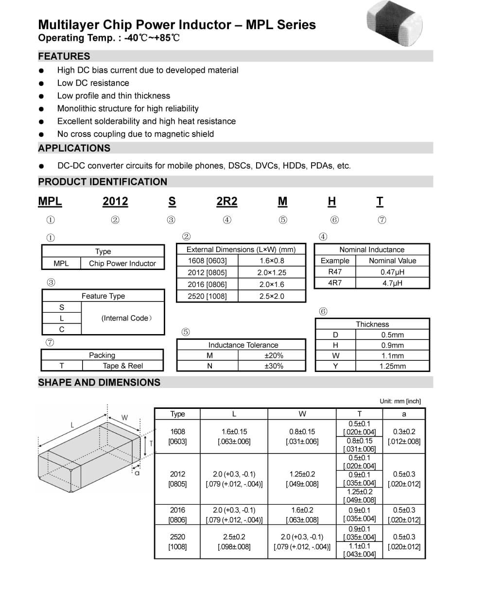 Details Of MPL2012S4R7MHT