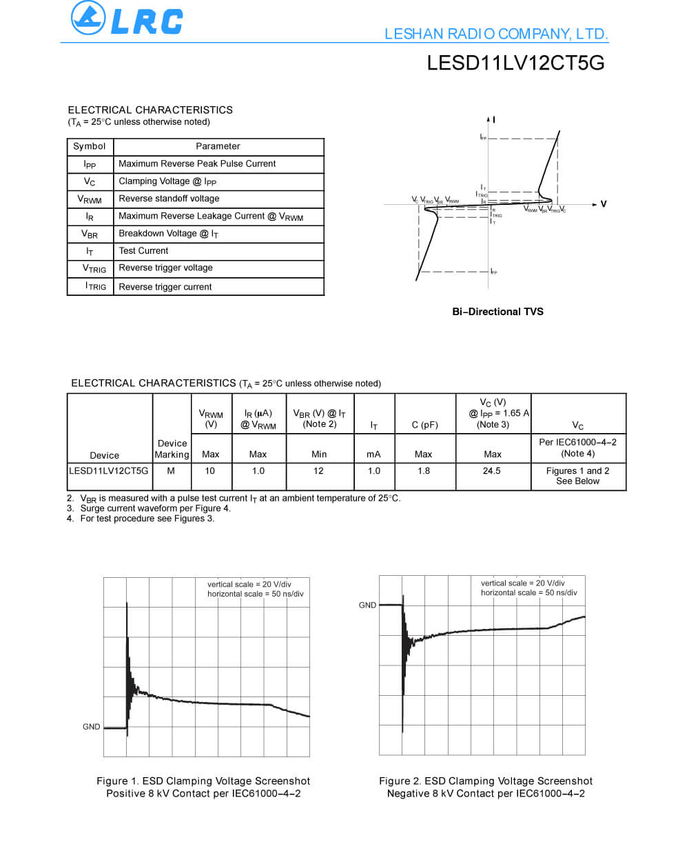 Specifications Of LESD11LV12CT5G