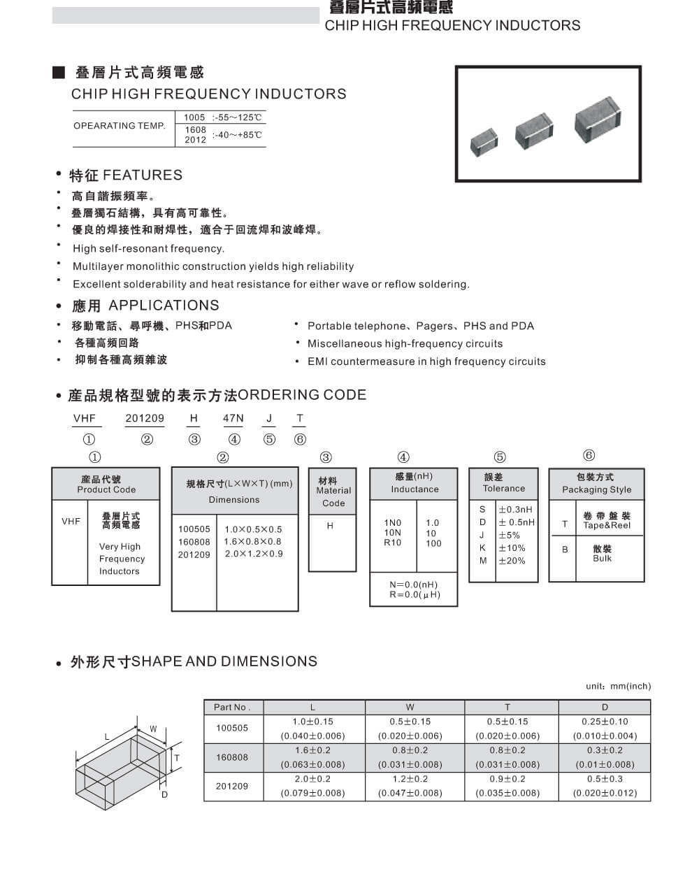 Details Of VHF100505H2N0ST