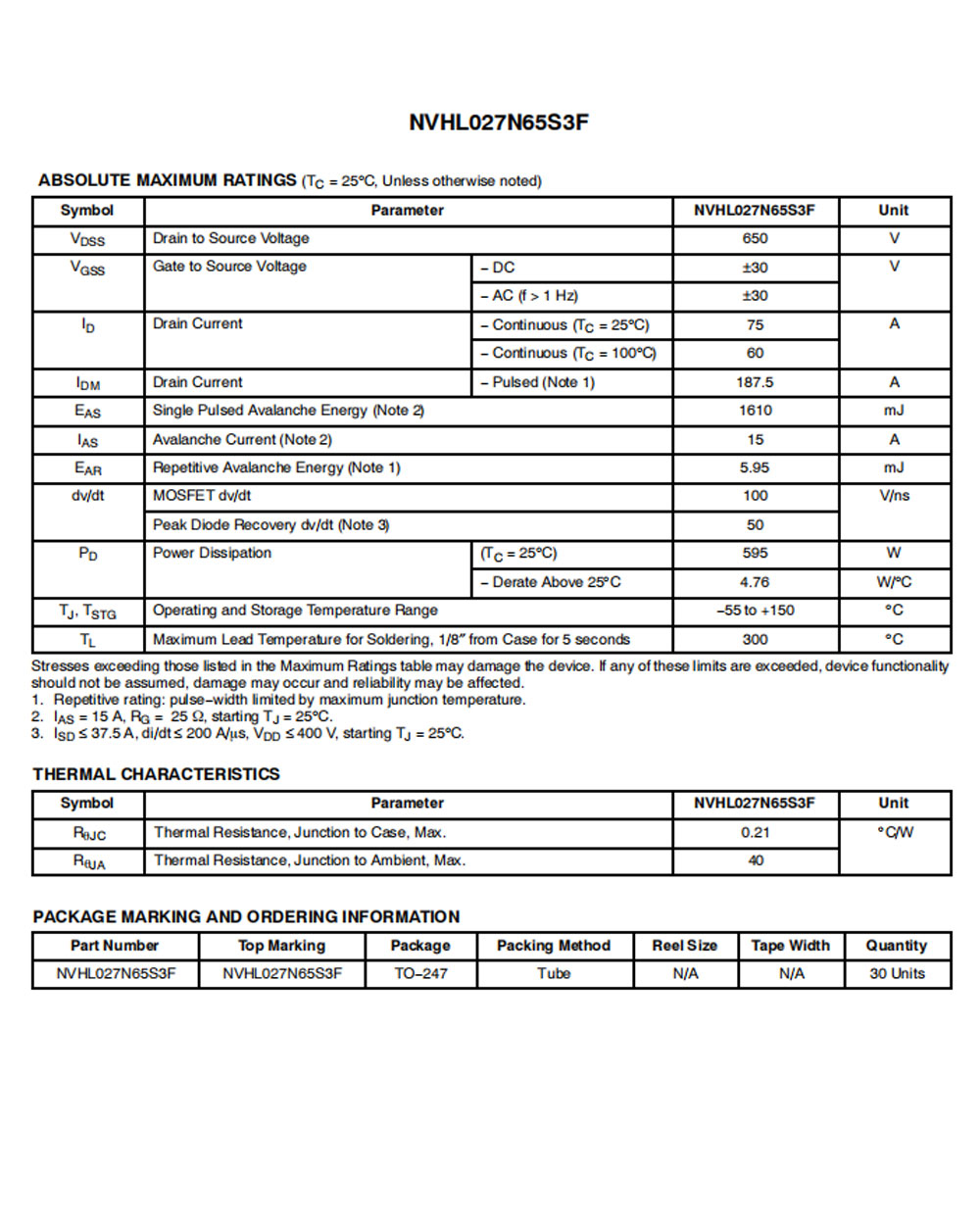 Details of NVHL027N65S3F