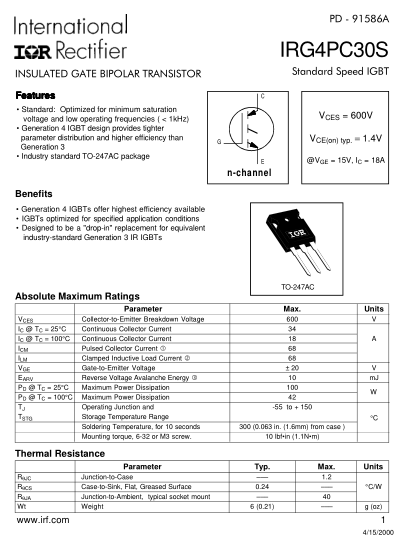 Details Of IRG4PC30S