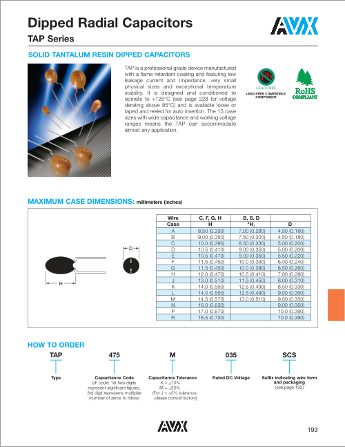 Tap155k020scs-Of-Tantalum-Capacitor